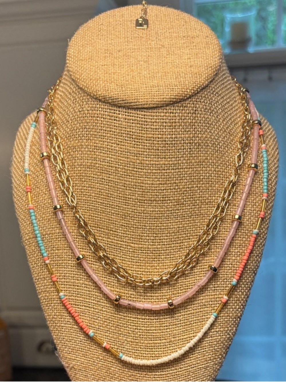 Park Lane Gold Multi-Strand “Sundae” Necklace with Pastel Beads
